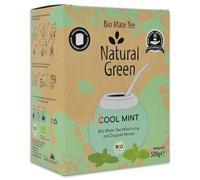 Delicatino Thé à maté « Cool Mint » ● Natural Green ● Mélange de thé à maté de 500 g sans poudre ● Avec menthe poivrée et parfum de menthe naturelle.