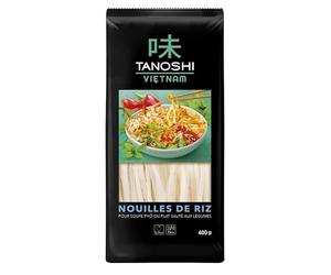 Délice Asiatique: Tanoshi Nouilles de Riz Séchées Authentiques - 400g Découvrez l'exotisme en un plat, Saveurs du Monde Réconfortantes - Le Lot De 4