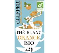 Délice Bio : Infusion Clipper Thé Blanc à l'Orange - 34g - Boost de Vitamines Naturel! Gourmandise Saine en Epicerie Diététique. - Le Lot De 4
