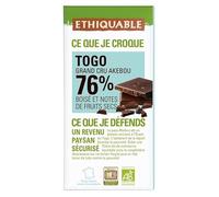 Délice Bio : Tablettes Chocolat Noir 76% Togo, Équitable - 100g Douceur Intense & Saveurs Exotiques, Idéal pour les Gourmands - Le Lot De 4
