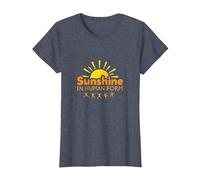 Délice certifié : Joie Joyeuse du Soleil pour Les optimistes T-Shirt, Femme, Bleu Chiné, XS
