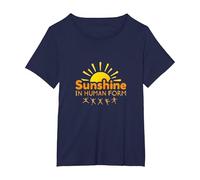 Délice certifié : Joie Joyeuse du Soleil pour Les optimistes T-Shirt, Femme Grandes Tailles, Bleu Marine, 1X
