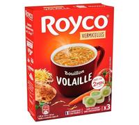 Délice chaleureux : Bouillon de Volaille & Vermicelles 20cl - Royco Savourez l'authenticité maison dans chaque gorgée - Prêt en un clin d'œil! - Le Lot De 4