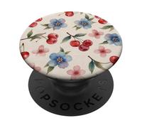Délice de fleurs de cerisier - Rouge et bleu PopSockets PopGrip Adhésif
