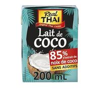 Délice Exotique : Lait de Coco UHT Real Thai 200ml pour Recettes Asiatiques Authentiques - Le Lot De 4