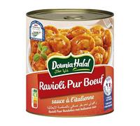 Délice Halal : Ravioli Pur Boeuf, Sauce Italienne Faite Maison 800g Savourez l'Authenticité Orientale avec Dounia Halal - Le Lot De 3
