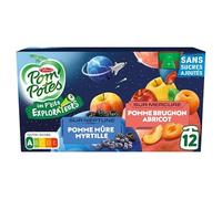 Délice Spatial : Compotes Pom'Potes Les P'tits Explo sur Neptune&Saturne 12x90g - 1080g - Originales et Fruitées - Épicerie Sucrée - Le Lot De 3