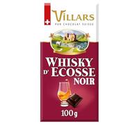Délice Suisse: Tablettes Chocolat Noir Whisky Écossais 100g VILLARS - Saveur Intense et Raffinée de Whisky d'Écosse - Gourmandise Fine et Él - Le Lot De 3