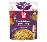 Délice Vitalité: Céréales Bio Quinoa et Boulghour à l'Indienne 220g - Équilibrée, Savoureuse et Exotique - Epicerie Diététique & Nutrition - Le Lot De 4