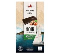 Délices Cacaotés: Tablettes Chocolat Noir Bio aux Noisettes Grillées - 100g - Artisanat biologique - Gourmandise nutritive - Marque renommée GRAIN - Le Lot De 4