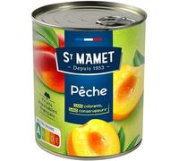 Délices de la Marque ST MAMET - Pêches au Sirop de Qualité Supérieure 850g - Riche en Saveur et Naturel - Compotes Authentiques - Epicerie Fine. - Le Lot De 3