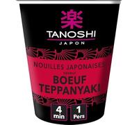 Délices Japonais: Cup de Nouilles Boeuf Teppanyaki Tanoshi - Saveurs Asiatiques Authentiques - 65g - Le Lot De 4