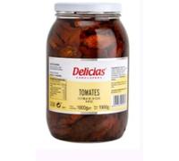 Delicias Tomates Séchés en Moitiés à l'Huile, Bocal de 1,9 kg, pour Pâtes, Pizzas et Salades