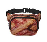 Délicieux arrière-Plan de Bacon,Sac Banane carré Double Couche, Sac de Poitrine