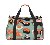 Délicieux bagage à main à motif sushi 1 imprimé pour femme et homme, sac à bandoulière pour le yoga, les voyages, noir, One Size