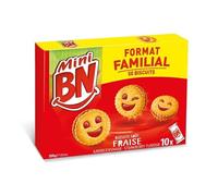 Délicieux BN Mini Fraise - 10 Pochons Familiaux de 350g - Biscuits Fruités Irrésistibles - Idéal pour les Goûters en Famille - Epicerie Sucrée - Le Lot De 3