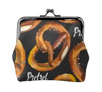 Délicieux Bretzel,Porte-Monnaie en Cuir PU, Petit Portefeuille, Pochette à Monnaie avec Fermoir Baiser