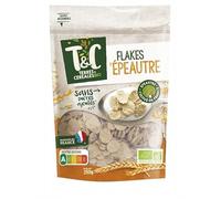 Délicieux Flocons d’Épeautre Bio 250g - Marque TERRES ET CEREALES | Epicerie Diététique | Source de Fibres et Nutriments Naturals - Le Lot De 3