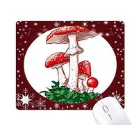 délicieux red champignon vénéneux illustrer tapis de souris en hiver flocon de neige