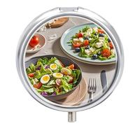 Delicious Boîte à pilules à salade avec 3 compartiments individuels Compact Portable Gestion des médicaments Mini petit pilulier pour vitamines, médicaments, huile de poisson suppléments
