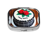 Delicious Cakes Mini pilulier carré de voyage, peut être mis dans un portefeuille ou une poche pour ranger une variété de petits articles