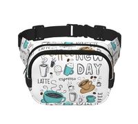 Delicious Coffee Sac banane pour homme et femme Sac banane tendance pour voyage, randonnée, Noir , Taille unique