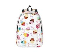 Delicious Cupcakes Sac à dos de voyage en toile pour ordinateur portable, protection contre l'eau et sangles ergonomiques pour le travail d'affaires pour l'université, Noir , M
