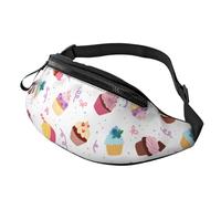 Delicious Cupcakes Sac banane neutre réglable pour voyage, randonnée, course à pied, sports de plein air pour homme et femme, Noir , Taille unique, Sacs banane