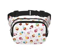 Delicious Cupcakes Sac banane pour homme et femme Sac banane tendance pour voyage, randonnée, Noir , Taille unique