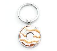 Delicious Desserts Porte-clés en métal à faire soi-même Motif donuts classique Plaqué argent Bijoux pour enfants, blanc, L