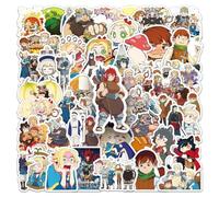 Delicious Dungeon Autocollants 50Pcs Graffiti Décalque Anime Figurine Carnet de notes Autocollant Delicious Dungeon Décalque pour Tablettes Tasse Vélo Casque Autocollants Décoration