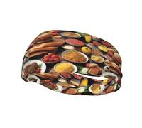 Delicious Feast Bandeau de sport unisexe respirant, à séchage rapide et extensible