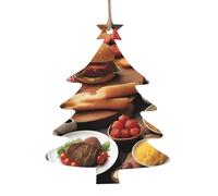 Delicious Feast Décoration en bois en forme d'arbre de Noël 1 pièce pour décoration d'arbre, de mur et de porte - Style vintage