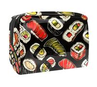Delicious Food Sushi Cosmetic Bag for Women Travel Toiletries Bags Large PVC Makeup Pouch Organizer Handy Pouch Organizer with Zipper, multicolore, 18.5x7.5x13cm/7.3x3x5.1in, Trousse de toilette