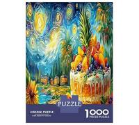 Delicious Fruits Cake Puzzles Art Déco 1000 Piece Paris Jigsaw Puzzle Jeu De Famille Idées Cadeaux pour Adultes Et Enfants À Partir De 12 Ans 38x26cm/1000pcs