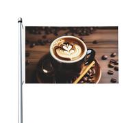 Delicious Heart Coffee Print Drapeau de jardin extérieur 0,9 x 1,5 m