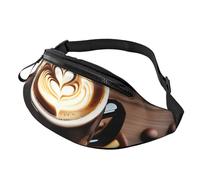 Delicious Heart Coffee Print Sac banane unisexe réglable et léger Accessoire de voyage Sac à main Équipement d'extérieur