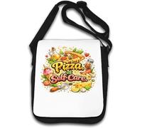 Delicious Pizza is ultimate self care Sac à bandoulière Blanc