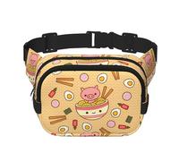Delicious Sweet Ramen Unisexe Taille Réglable Carré Double Couche Ceinture Sac pour Activités de Plein Air Voyage Course Randonnée, Noir , Taille unique