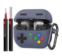 Delidigi Coque Samsung Galaxy Buds3 FE (2025)/ Galaxy Buds3 et Buds3 Pro (2024) avec Kit de Nettoyage, 3D Button Housse en Silicone Etui de Protection pour Samsung Buds3 avec Mousqueton, Bleu Saphir