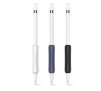 Delidigi Housse de Protection pour Apple Pencil 1ère et 2ème Génération, 3 Pièces Souple en Silicone Support Grip Manchon Ergonomique Accessoires (Blanc, Noir, Bleu Nuit)