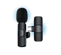 Delieu Microphone cravate sans fil (pour USB C Android), micro à clipser pour téléphone, enregistrement vidéo, diffusion en direct, vlog, YouTube, TikTok
