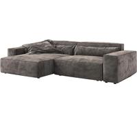 DeLife Canapé-d'angle Sirpio XL Microfibre Marron Kaki 270x170 cm Recamière Variable