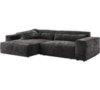 Canapé d'angle Sirpio XL 270x170 cm Microfibre Noir Recamiere variable