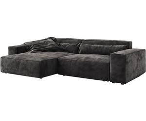 DeLife Canapé d'angle Sirpio XL Microfibre Noir 270x170 cm Recamiere Variable