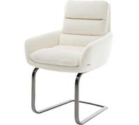 Chaise-à-Bascule Abelia-Flex mit Armlehnen Pied Cantilever Plat grafiete bouclé Blanc