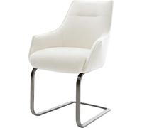 DeLife Chaise-à-Bascule Alja-Flex avec accoudoirs Pied Cantilever Plat grafiete bouclé Doux Beige Resorts ensachés