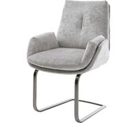 DeLife Chaise-à-Bascule Clea-Flex Pied Cantilever Plat grafiete Chenille Gris argenté