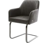 DeLife Chaise-à-Bascule Greg-Flex Pied Cantilever Plat grafiete microvelours Anthracite Vintage Ressorts ensachés
