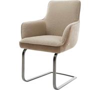 DeLife Chaise-à-Bascule Heira-Flex mit Armlehnen Pied Cantilever Plat grafiete microvelours Couleur Boue Ressorts ensachés